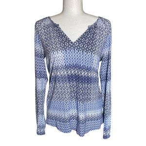 Three Dots Ombre Blue Patterned Women's Top NWOT S